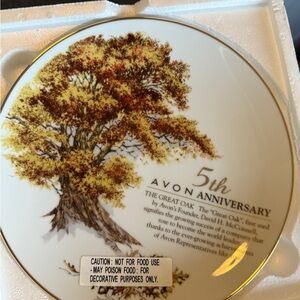 Avon Commemorative Plate with Gold Accents